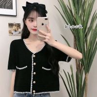 Korean Style Women Ladies Loose Knitted Short Sleeve T-shirts