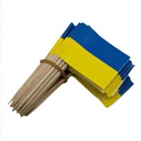 100pcs Ukraine Stick Flag  Ukraine 14*21cm Toothpick Banner Flag Mini Flag With -Vivid Color And Fade Resistant