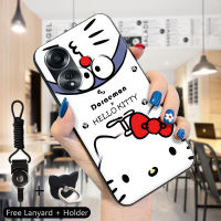 เคส PMP OPPO A58 4G สำหรับ Oppo A58 4G สายคล้องแหวนใส่นิ้ว4G ลายการ์ตูนน่ารัก KT Doraemn ปลอกอ่อนแมวเด็กผู้ชายเด็กผู้หญิงกันกระแทกยางซิลิโคนฝาครอบเคสโทรศัพท์ป้องกัน TPU