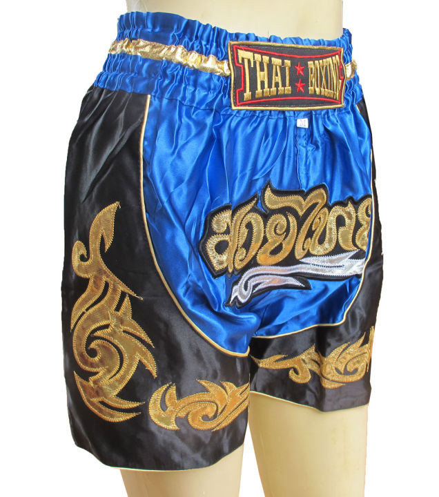 thai-boxing-2-tone-boxer-น้ำเงินดำ-สุดยอดของมวยไทยด้วยสีสันกางเกงมวยที่สดใส-ไซต์-m-เด็ก-เหมาะสำหรับผู้ที่มีเอว-24-27