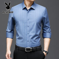 PLAYBOY แฟชั่นผู้ชายขนแกะหนาเสื้อธุรกิจเสื้อลำลองแขนยาวลายเสื้อสุภาพบุรุษ