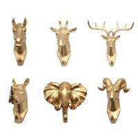 【cw】 Resin Animal Head Hook Hanger Holder Rack Wall Mount Home Decor Gold 【hot】