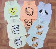 Set 5 bộ cotton in hinh cho bé sz 6-8kg