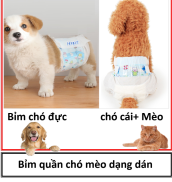HCM-10 miếng bỉm quần chó mèo cao cấp dạng dán dành cho chó cái và mèo các