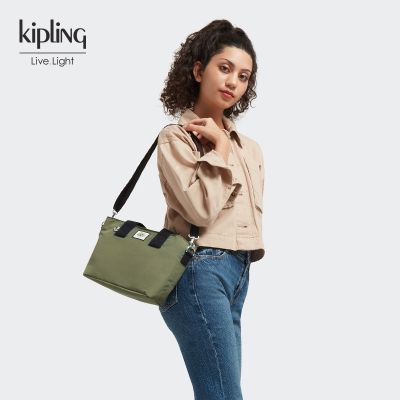 Kipling กระเป๋าผ้าใบน้ำหนักเบาสำหรับผู้หญิง,ใหม่2022สีเข้ากับทุกชุดกระเป๋าทรงสี่เหลี่ยมมีหูหิ้วสะพายไหล่มินต้า