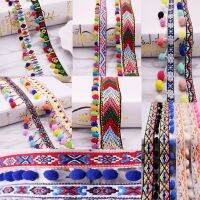 1Yards Pom Pom Trim Lace Fabric Pompom Fringe Ribbon Crafts Sewing Lace Kintted Fabric DIY Handmade Sewing Accessories Fabric  Material