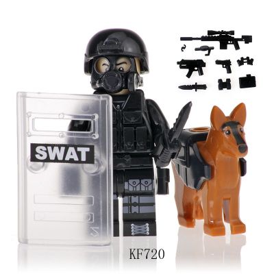Leg0ที่เข้ากันได้กับทหารทหารกองกำลังพิเศษตำรวจอาวุธของเล่นบล็อกตัวต่อ Ww2 Kids Toys ของขวัญจัดส่งรวดเร็ว