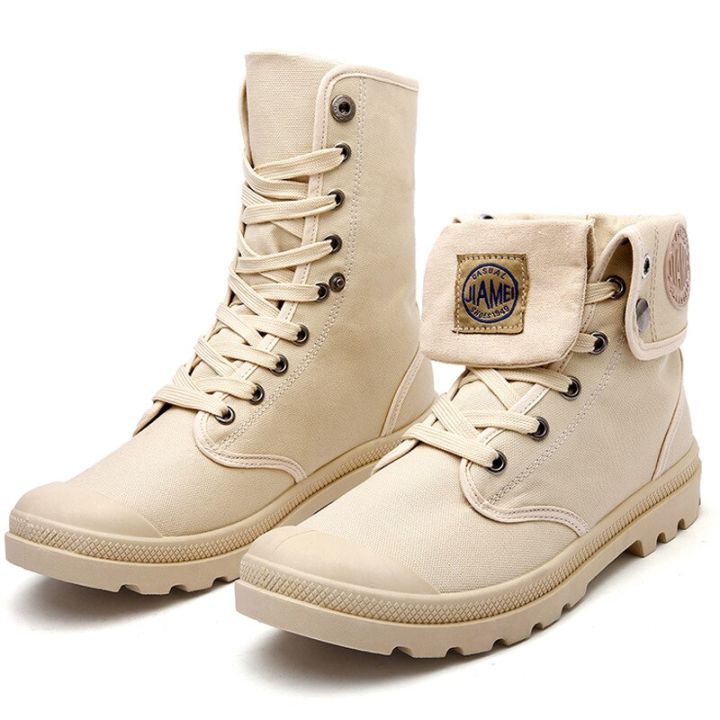 รองเท้านิรภัยผ้าใบรองเท้าบูทยุทธวิธีทหารทะเลทรายสำหรับผู้ชายรองเท้ารองเท้าบูทคอมแบตทหารทหาร-tacticos-zapatos-รองเท้าบู๊ทหุ้มข้อชาย