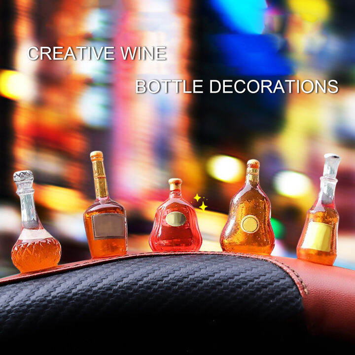 Tenmillion Wine Bottle Model Realistic Resin Mini Wine Bottle Ornament