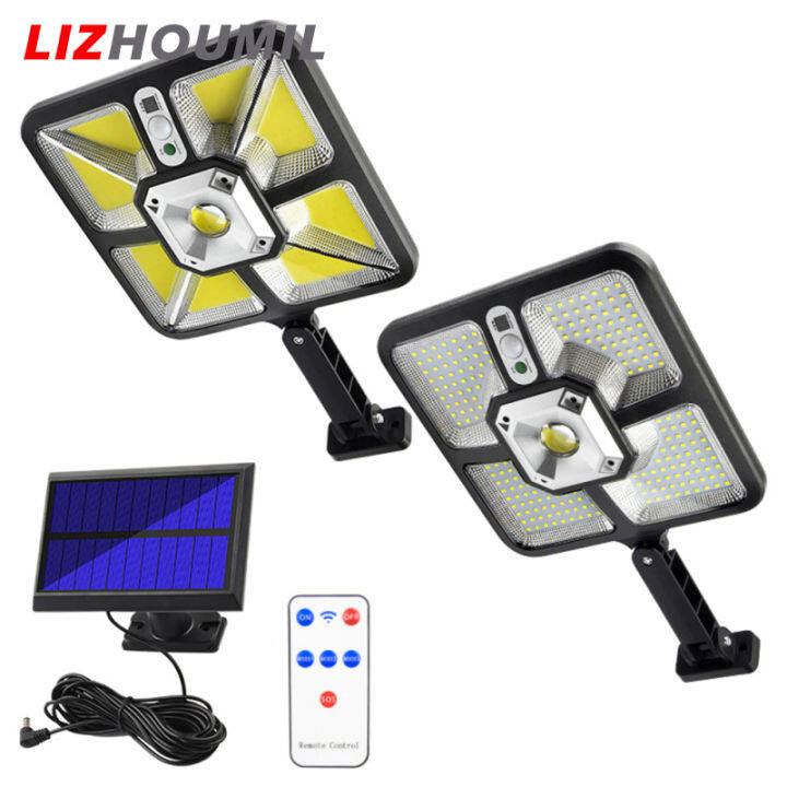 lizhoumil-ไฟสาดแสงสำหรับกลางแจ้ง-220led-พลังงานแสงอาทิตย์โคมไฟสว่างมากเซ็นเซอร์ตรวจจับการเคลื่อนไหวควบคุมระยะไกล-cob-ไฟติดผนังไฟสาดแสง