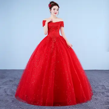 simple net red gown