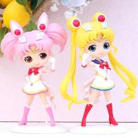 (ร้อน) Q Posket น่ารักตาโต Tsukino Usagi PVC อะนิเมะชุดแต่งงานตุ๊กตาสะสมรุ่น Q ของเล่นวันเกิด Gift