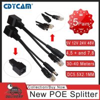 คุณภาพสูง POE 24V adapter POE 48V POE7005 5V Splitter Supply 12V 10pcs(5pair) POE 5.5x2.1mm Cdycam Tape Switch Cable Power Cable Screened