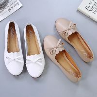 HOT★Spring Autumn Women Flats Bowtie Slip on Flat Shoes Woman Loafers Casual Shoes White Wedding Shoes Low Heels 6897