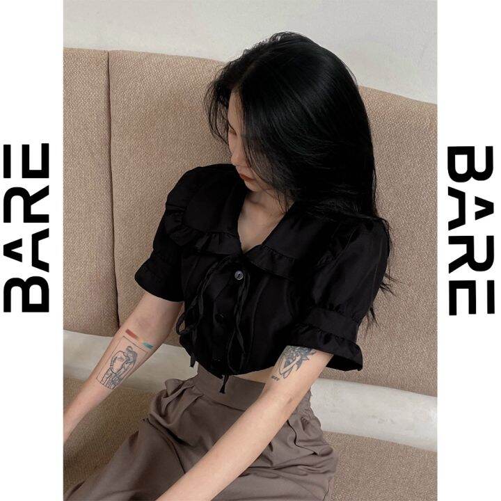 Áo Croptop Kiểu Nữ Tay Phồng Dáng Ngắn Style Hàn Quốc Chiết Eo Dễ Thương -  Ao025 | Lazada.Vn