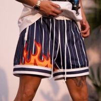 RESERFF Flame Mens Basketball Shorts Oversized Shorts Mesh Quick Dry Breathable Shorts Workout Fitness Sports Shorts