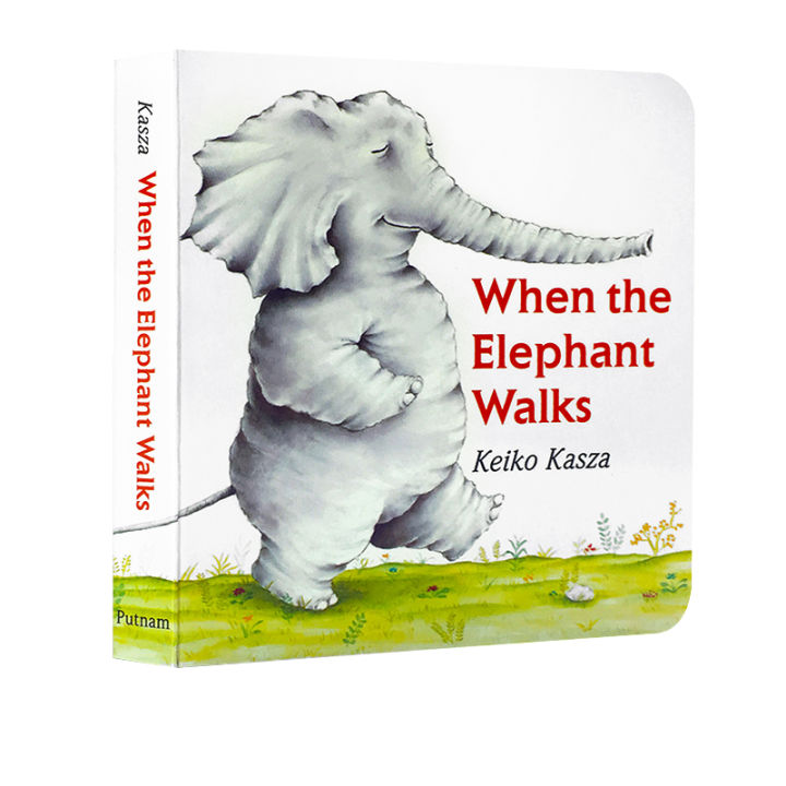 when-the-elephant-walks-qingzi-picture-book-elephant-goes-for-a-walk-food-chain-popular-science-funny-humor-childrens-enlightenment-cognition-cardboard-book-keiko-kasza