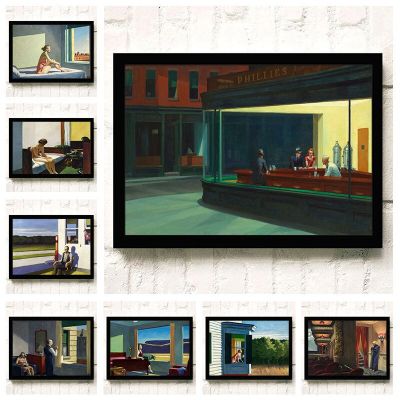 Edward Hopper ที่ดีที่สุด WallCanvas ภาพวาดผ้าใบโปสเตอร์และภาพพิมพ์ภาพวาดสมัยใหม่ Wall Art รูปภาพสำหรับห้องนั่งเล่นตกแต่งบ้าน New