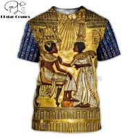 2023 newเสื้อยืดแขนสั้น พิมพ์ลาย PLstar Cosmos Horus Anubis face 3d สไตล์ฮาราจูกุ อียิปต์โบราณ แนวตลก -3 2020