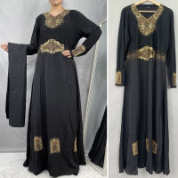 Women Abaya Elegant Hijab Dress Dubai Turkey Muslim Hijab Dress Caftan Marocain Shiny Stones Kimono Gown Islamic Clothing LD114