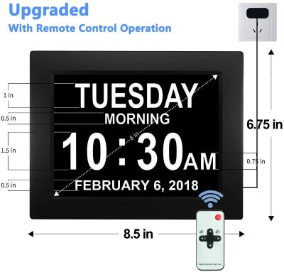 8นิ้ว5คนสำหรับ Pm ที่มีผู้สูงอายุติดผนังเสริมภาวะสมองเสื่อมปลุกปฏิทินดิจิตอลหน้าจอ