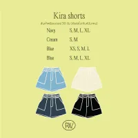 POCKETWOOD - Kira shorts 6 สี กางเกงขาสั้นเอวสูงผ้าลินินฝรั่งเศสพร้อมสายเข็มขัด มีกระเป๋าด้านหน้าสองข้าง