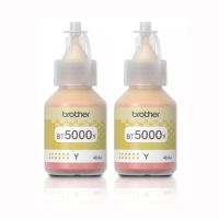 Brother BT5000Y หมึกแท้ สีเหลือง ไม่มีกล่อง จำนวน 2 ชิ้น ใช้กับพริ้นเตอร์ Brother : DCP-T300/T500W/T700W, MFC-T800W/T310/T510W/T710W/T810W