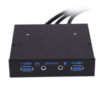 3.5 inch 20Pin to 2 USB 3.0 Port HUB HD Audio PC Floppy Expansion Front Panel add 2xUSB3.0-Port Hub and HD Audio Port to Desktop USB Hubs