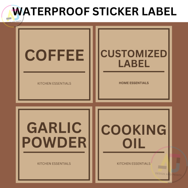 CUSTOMIZED KITCHEN CONDIMENTS AND PANTRY PRODUCTS STICKER LABEL