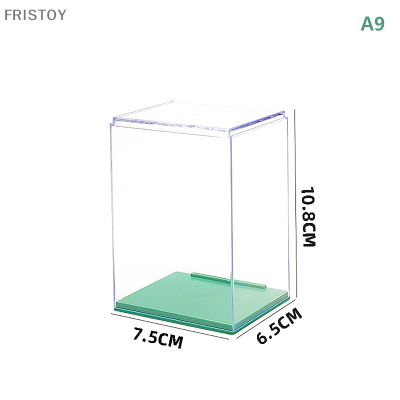 FRISTOY ชั้นการจัดแสดงตุ๊กตากล่องเก็บของบนโต๊ะ,ชั้นวางที่แสดงใสกันฝุ่นแบบเดี่ยวกล่องทึบของเล่นเก็บ