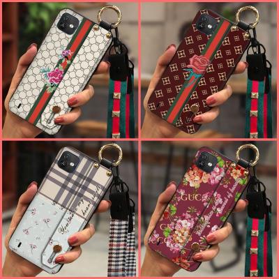 Dirt-resistant armor case Phone Case For Wiko Y82 Original Plaid texture Phone Holder Wrist Strap cute Durable New TPU