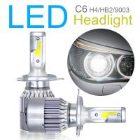 2ชิ้น H4 / HB2 / 9003 C6 10800LM 6000พัน36วัตต์สีขาวซัง LED ชุดไฟหน้ารถ Hi/lo เทอร์โบหลอดไฟ