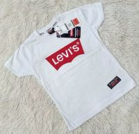 Le-vi Summer New Casual Classic Printed Logo Men and Women The Same Black and White Short-sleeved T-shirt Collar Label + Tag