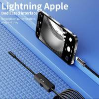 กล้อง Endoscope สำหรับ APPLE Lightning 8มม. รถยนต์ Endoscopic IP68กันน้ำ8 LEDs Borescope ตรวจสอบ 14 IOS