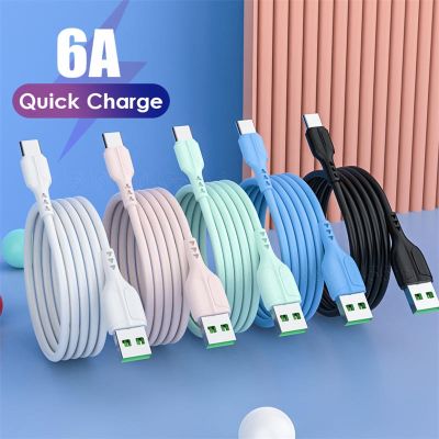 （A LOVABLE）6ASilicone USB Type CABLE สำหรับ Samsungmobile PhoneCharging Charger USBC Wire Data Cord 1M/2M