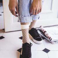 ?SUNLIGHTT?การจัดส่งที่รวดเร็วถุงเท้าแฟชั่นสีขาวถุงเท้า fishnet เด็กถุงเท้าน้ําขึ้นน้ําลงสีดําตาข่ายสั้นถุงเท้าถุงน่องญี่ปุ่น