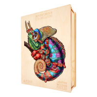 Adventurous Chameleon Wooden Puzzle For s Kids Educational Toy Wooden Jigsaw Puzzles with Original Box Gift Puzzles Games