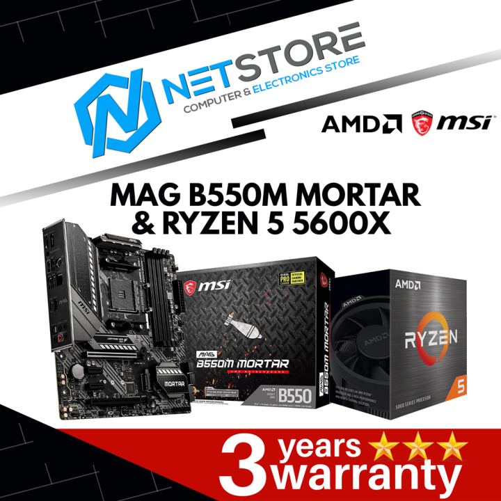 PWP MSI MAG B550M MORTAR mATX & AMD RYZEN 5 5600X PROCESSOR | Lazada