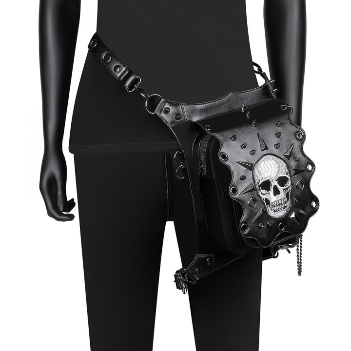 new-bags-womens-halloween-european-and-american-punk-skull-womens-shoulder-bag-outdoor-travel-chain-bag