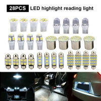 NEW 28pcs Universal T10 Car Light Bulb White Car Interior Dome License Plate Festoon Reading Light Mixed Lamp Set