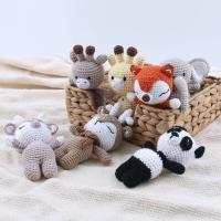 【YF】 7 Styles 5Inch Cute Handwoven Stuffed Animal Toys Cartoon Crochet Elephant Fox Deer Panda Toy Kids Sleeping Doll Home Decoration