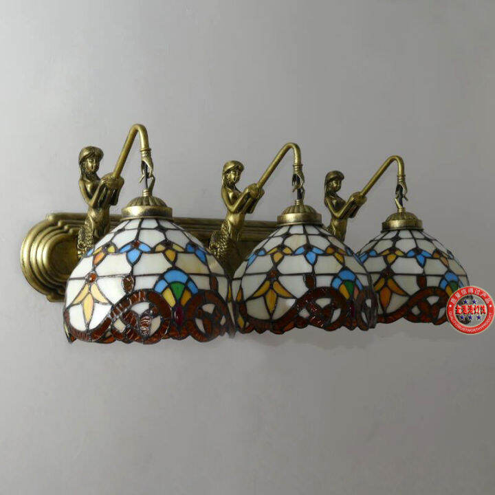 baroque-tiffany-wall-lamp-123-heads-vintage-bohemia-glass-bathroom-mirror-aisle-stair-fancy-porch-light