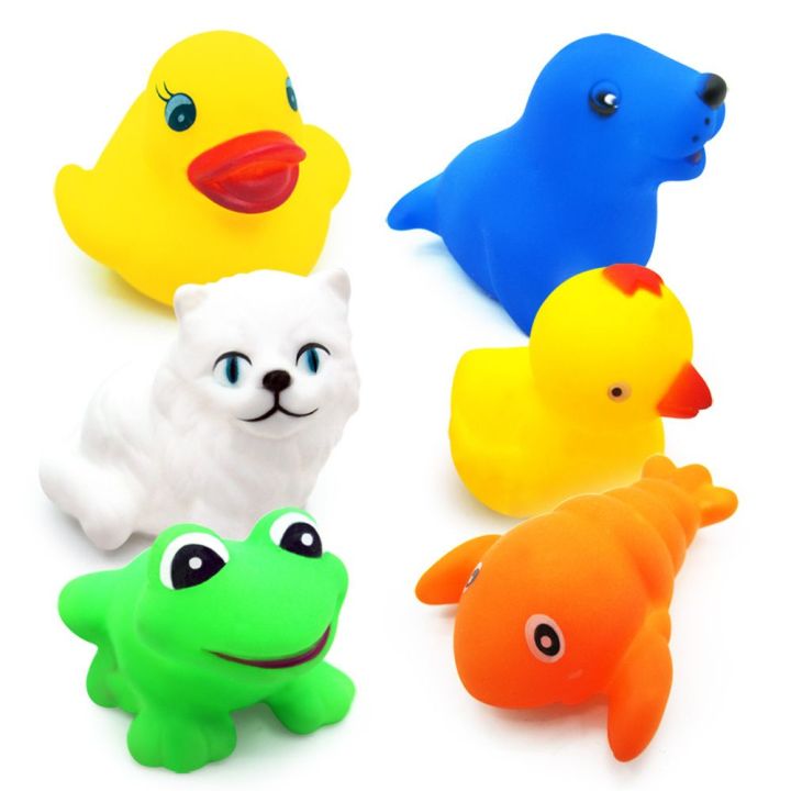 hanran-10pcs-20pcs-for-child-kid-toddler-gametoy-float-rubber-animals-water-fun-floating-toys-animal-tub-toys-fishing-net-animals-bath-toy