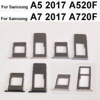 ถาดซิมการ์ดสำหรับ Samsung A5 2017 A520F A7 2017 A720F Dual Single ถาดใส่การ์ด Micro SD Card Slot เปลี่ยนชิ้นส่วน-Shumue