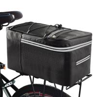 12L/15L Multifunctional Bicycle Rear Seat Bag Outdoor Cycling Bike Rack Bag Rear Trunk Pannier Backseat Bag Handbag Adhesives Tape