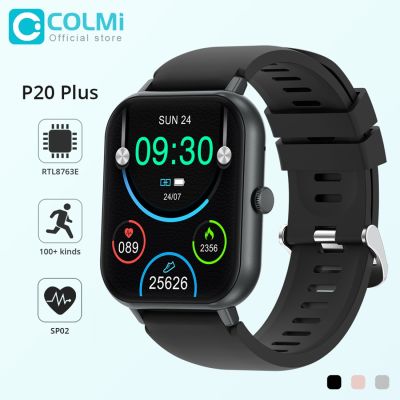 ZZOOI COLMI P20 Plus 2023 Smartwatch 1.83 inch Bluetooth Calling 100+ Sport Models Heart Rate Sleep Monitor Smart Watch For Men Women
