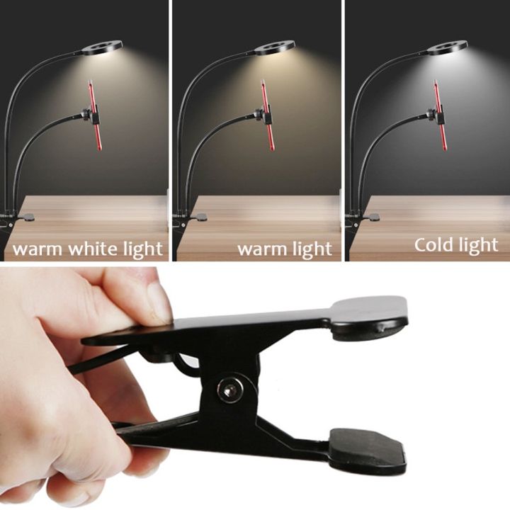 clip-on-selfie-ring-light-with-cell-phone-holder-for-live-stream-video-chat