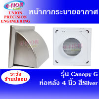 GFLOW ฝาครอบช่องระบายอากาศ  Canopy ท่อ 4  มีเกล็ด (สี Silver) หน้ากากท่อระบายอากาศฝาครอบโค้ง