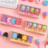 ▫❦⊙ 4 pcs/set Kawaii Simulation Donut Candy Ice Cream Rubber Pencil Eraser Cute School Kids Supplies Stationery Erasers Gift Prizes