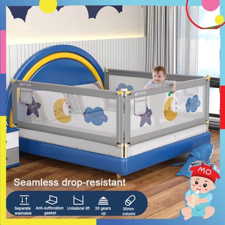 【Shipping Discount】Bed Fence for Baby Queen/king Size Slide Down Safety ...